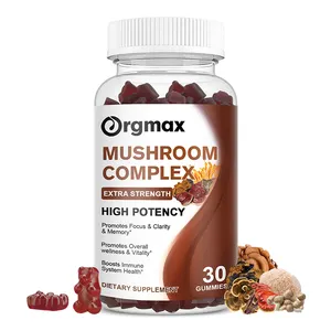 Organic Ingredient Health 30pcs Mushroom Complex Gummies Mushroom Bear Gummies
