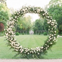Vente en gros de support d'arche de mariage kit d'arche de ballon en métal de toile de fond de cercle rond pour le mariage, décoration de fond de fête d'anniversaire