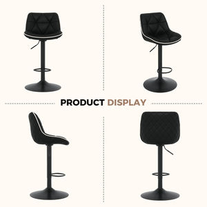 Tabourets de bar d'extérieur modernes et confortables en similicuir, hauteur réglable, pivotants à 360°, avec repose-pieds matelassé, pour îlot de cuisine - Product Image 5