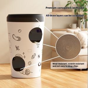 Cangkir kopi kertas bergelombang terintegrasi gaya kartun rumah besar kucing dek ganda dengan penggaruk kucing untuk hiburan kucing - Product Image 5