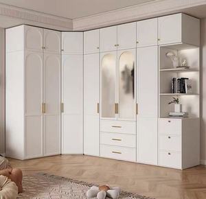 Sistema de Armario Moderno en Forma de L de Madera Sólida que Maximiza el Espacio, 5 Estantes de Exhibición, Almacenamiento Oculto, Ecológico y Duradero para <span class=keywords><strong>Dormitorio</strong></span> - Product Image 1