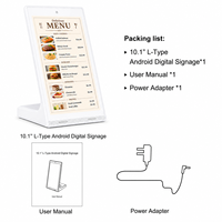 Kiosque de commande automatique pour restaurant, tablette Android 10,1 pouces en forme de L, vertical, pour menu numérique et commande par code QR