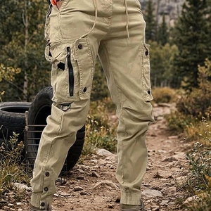Pantalones Cargo de Lona para Hombre, Alta Calidad, Impermeables, Transpirables, Cintura Elástica, Peso Medio, Multibolsillos - Product Image 2
