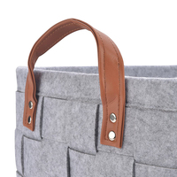 Paniers de rangement en feutre avec poignées Stockage de jouets doux et durable Bacs de pépinière Décorations pour la maison Panier de rangement en feutre tissé