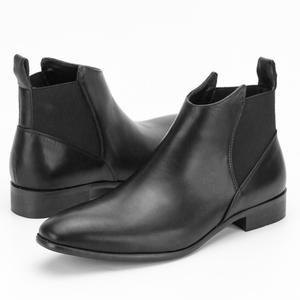 รองเท้าบูทเชลซีหนังสีดำสำหรับผู้ชาย, รองเท้าบูททางการหัวแหลม - Product Image 5