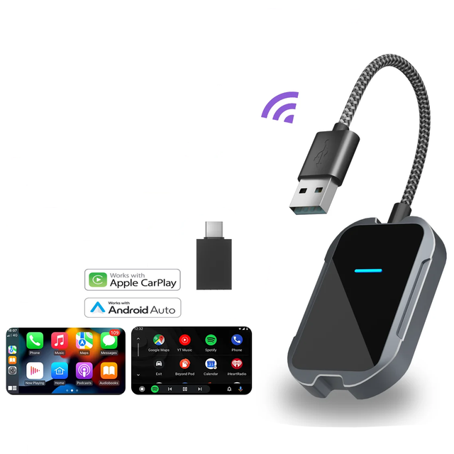 Precision Crafted Mini Wireless Carplay Adapter Dongl Aluminum Elegance Meets Android Auto Box Innovation Car Play Dongle
