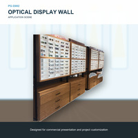Vitrina de Exhibición Óptica LED Personalizada con Estantes Iluminados para Gafas y Almacenamiento en Cajones de Madera para Tiendas de Óptica