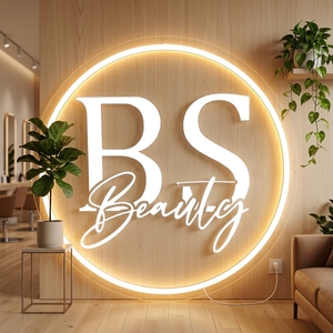Letras Acrílicas 3D, Letrero con Logotipo Dorado, Letras LED, Letreros Iluminados, Logotipo Personalizado de Neón para Decoración de Salón de Belleza - Product Image 2