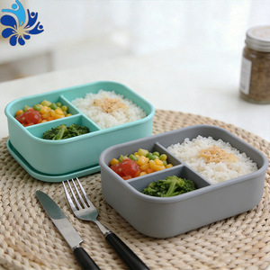 Lonchera Rectangular de Silicona con Compartimentos y Tapa, Apta para Microondas y Refrigerador, Contenedor de Almacenamiento para Viajes - Product Image 4