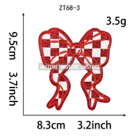 Écussons thermocollants brodés à sequins, petits, à motifs drapeau à carreaux, étoiles, cœurs et nœuds, pour vêtements et chapeaux