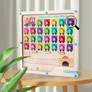 Nouveau <span class=keywords><strong>labyrinthe</strong></span> magnétique d'alphabet, jouets Montessori pour tout-petits, planche de <span class=keywords><strong>labyrinthe</strong></span> pour tout-petits, lettres magnétiques - Product Image 2