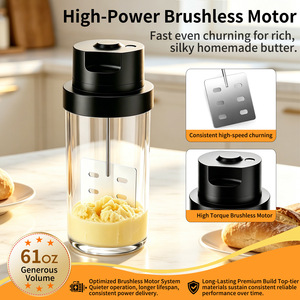 Mejor Máquina para Hacer Mantequilla Casera de Gran Capacidad (61 oz) con Motor sin Escobillas de Alta Potencia, Batidora de Crema Automática Eléctrica - Product Image 3