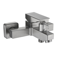 304 acier inoxydable Simple carré mitigeur ensemble de douche thermostatique brossé pommeau de douche en céramique chaud froid robinet pour