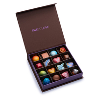 Boîte à chocolat vide en carton avec logo en relief personnalisé, fermeture magnétique, pour 4, 6, 8 ou 9 truffes à la fraise, pour la Saint-Valentin