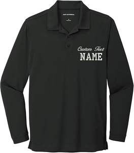 Bordado personalizado Costura Hombres Polos de manga larga Fit Polos - Product Image 1