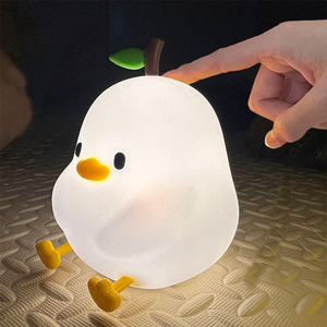 Criativo Silicone Bebê USB Lâmpada Recarregável Inteligente Macio Animal Pato Night Light para Crianças Crianças Bedside Nursery Light