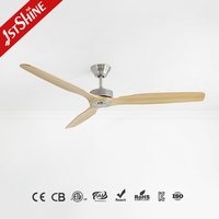 Ventilateur de plafond 1stshine 60 pouces en bois massif pour salon et chambre, avec pales réversibles, fonction minuterie et Wi-Fi TUYA