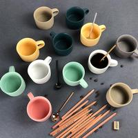 Tasses à café et à thé en céramique personnalisées, mignonnes et simples, couleur personnalisée, style INS, pour coffret cadeau de fêtes