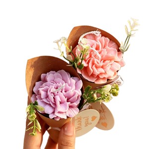 LANJO Mini Carnation Flower Bouquet Scented Candle Wedding Favors & Gift for Valentine's Day Mother's Day Birthday - Product Image 3