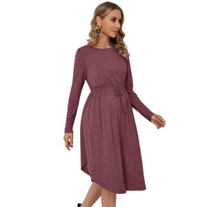 Nueva llegada vestidos <span class=keywords><strong>de</strong></span> maternidad sólido personalizado <span class=keywords><strong>de</strong></span> <span class=keywords><strong>moda</strong></span> vestidos <span class=keywords><strong>de</strong></span> <span class=keywords><strong>embarazadas</strong></span> <span class=keywords><strong>de</strong></span> punto <span class=keywords><strong>de</strong></span> bambú lactancia diseñador mujeres vestidos <span class=keywords><strong>de</strong></span> maternidad - Product Image 2