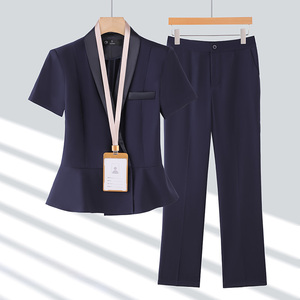 Conjunto e Blazers Femininos de Verão de Alta Qualidade e Profissional, Finos e de Manga Curta para Trabalho em Recepção de Hotel e Uso Profissional de Beleza - Product Image 5