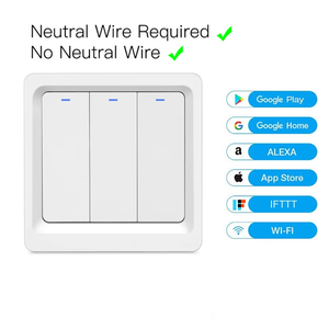 Interruptor de Luz Inteligente WiFi Tuya LangYeao de 1/<span class=keywords><strong>2</strong></span>/3 Botones, Funciona con Alexa y Google Home, con/sin Cable Neutro - Product Image 2