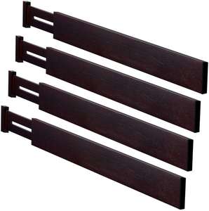 Bộ 4 Ngăn Chia Ngăn Kéo Bằng Tre Tự Nhiên Màu Đen Tự Làm Có Thể Điều Chỉnh Cho Phòng Ngủ Văn Phòng Dụng Cụ Sắp Xếp Cho Nhà Bếp - Product Image 5