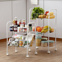 Chariot de rangement pour légumes et fruits en acier avec revêtement en poudre, fabriqué en Chine, chariot de cuisine pas cher