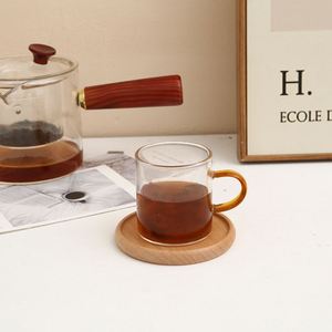 Handmade Natural Wood Texture Anti slip and Heat-insulating, <b>Retro</b> Style Coasters for Home and Office Use - Product Image 2
