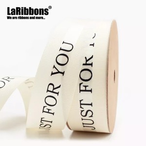 Eco-Friendly Polyester/Cotton Double Face Printed Grosgrain <b>Ribbon</b> 1-1/2 Inch Navy Blue Roll for Gift Packaging - Product Image 2