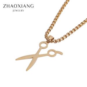 Collar con Colgante de Tijeras de Acero Inoxidable Estilo Barbero Vintage para Hombre, Amuletos Baratos al por Mayor - Product Image 4