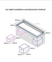 Table de présentation réfrigérée pour supermarché, écoénergétique, en acier inoxydable, pour produits frais et fruits de mer