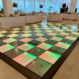 Pavimento da Ballo LED Magnetico ZKAI per Decorazione Matrimoni e Feste, Forma Quadrata Lucida con Gradini RGB - Product Image 1