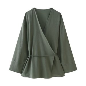 MYST&ZA Women's Vintage Casual Belt Double-breasted <b>Kimono</b> Windproof Anti-Wrinkle Suit <b>Jacket</b> 2025 New Summer Simple Versatile - Product Image 1