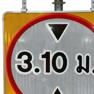 Letrero de tráfico de límite de altura LED alimentado por energía solar de tamaño personalizado GA Equipo de construcción de carreteras de aluminio reflectante Tipo de pie - Product Image 2