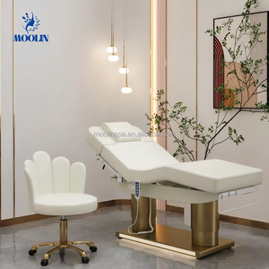 Cama Facial Eléctrica de Lujo con 4 Motores, Base Dorada, Silla de Examen Médico Estética Personalizada, Silla de Tratamiento de Spa para Salón de Belleza - Product Image 5