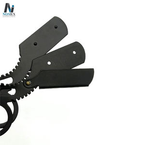 Rasoir noir mat pour hommes avec anneau pour tenir le rasoir de rasage durable en acier inoxydable pour hommes avec logo personnalisé - Product Image 4