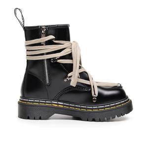 Bottes d'hiver pour homme en cuir véritable à lacets, style <span class=keywords><strong>moto</strong></span>, coupe basse, motif étoile à cinq branches, collection transfrontalière RO - Product Image 4