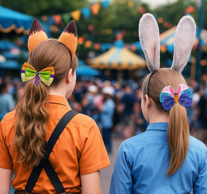 Lindos Lazos para el Cabello con Personajes de Dibujos Animados para Niñas y Bebés, 5 cm, Pinza Metálica para el Cabello, con Pedrería, Perlas, Cinta de Tela, Accesorio para Fiestas - Product Image 5