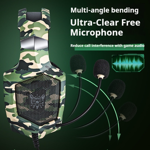 Audífonos para Juegos con Cable <span class=keywords><strong>ONIKUMA</strong></span> <span class=keywords><strong>K8</strong></span>, Estilo Nuevo, Color Camuflaje, Estéreo, con Micrófono, Luces LED, ANC, Cable de 2.2m - Product Image 4