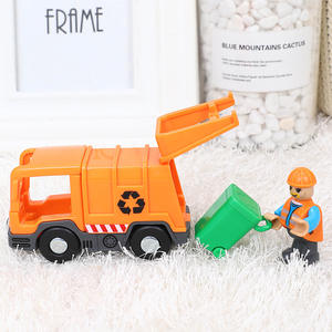 <span class=keywords><strong>Voiture</strong></span> de police en plastique moulé sous pression à inertie avec <span class=keywords><strong>remorque</strong></span>, compatible avec la piste de train en bois Thomas, jouet Little Man - Product Image 3
