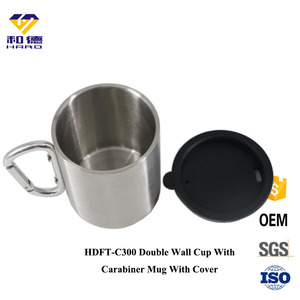 Taza de Viaje de <span class=keywords><strong>Acero</strong></span> <span class=keywords><strong>Inoxidable</strong></span> de Doble Pared con Mosquetón para Agua, Té y Café - Product Image 5