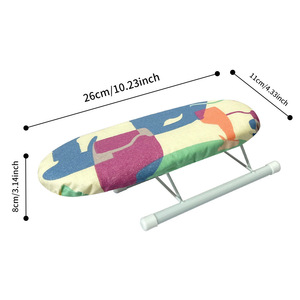 Mini <span class=keywords><strong>Asse</strong></span> <span class=keywords><strong>da</strong></span> Stiro Pieghevole <span class=keywords><strong>da</strong></span> Tavolo per Uso Domestico, Accessori per Stiratura, in Tessuto di Cotone Moderno Anti-scottatura, 26x11x8cm - Product Image 2