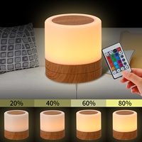 Nouvelle télécommande de bureau tactile moderne LED Veilleuse à grain de bois colorée Modèle chaud pour chambre à coucher Atmosphère Pat