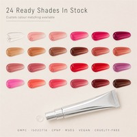 Gloss à lèvres volumateur longue tenue, haute brillance, 24 couleurs, saveur fruitée, volume maximal, haute pigmentation, vitamine E, marque privée