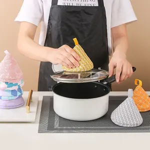Nordic Kitchen Cotton Pot Holders Cute Cooking Bbq Pots Cap Handle Gloves  Heat Resistant Oven Mitts Baking Kitchen Accessories Hs