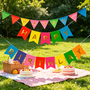 Guirnalda de Letras Multicolor de Feliz Cumpleaños, Dorado, 14 Piezas, 4 Metros, Decoraciones para Fiestas - Product Image 5