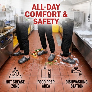 Chaussures professionnelles pour infirmières, chaussures de chef, pour hommes et femmes, antidérapantes, sabots de travail pour la cuisine, imperméables, résistantes à l'huile, chaussures de sécurité pour l'industrie alimentaire - Product Image 2