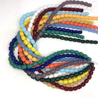 Perles en verre couleur unie 8x10mm, finition brillante, en vrac, vente en gros, directement de l'usine