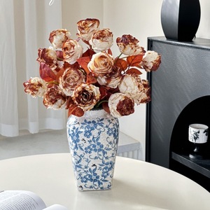 Bouquet de roses artificielles Maillard à double extrémité, fleurs en soie, ornement décoratif pour la maison, les mariages et l'extérieur - Product Image 1